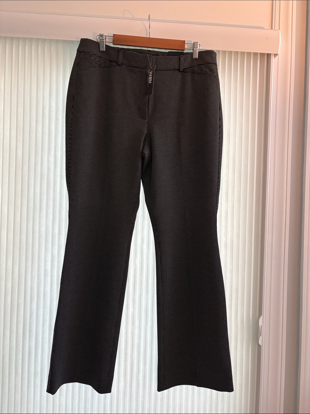 White House Black Market Black and White Micro-Check Slim Ines Bootcut Pants NWT